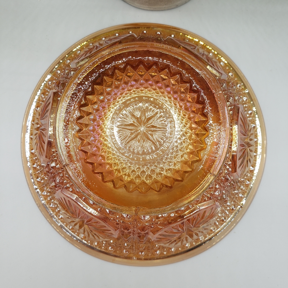 Imperial Glass Company Carnival Marigold Starburst Design Art  Glass Bowl - Picture 4 of 6